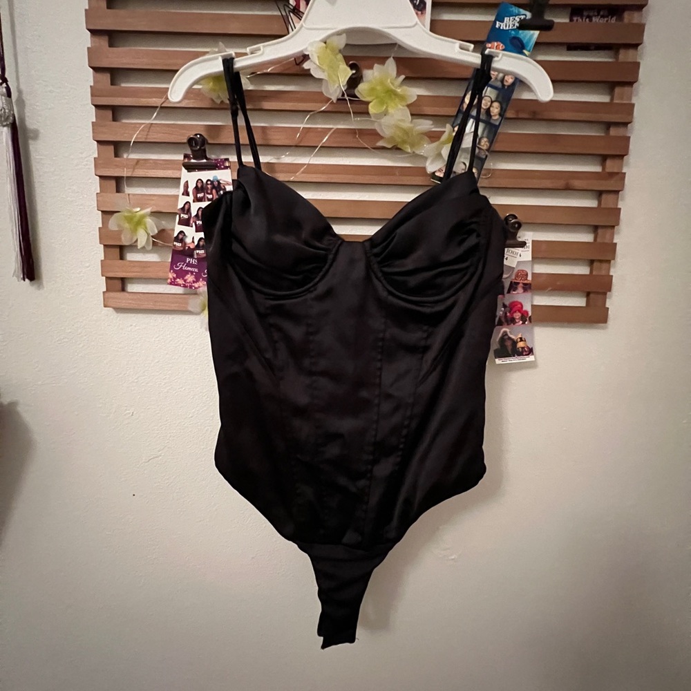ZARA Black Corset Bodysuit